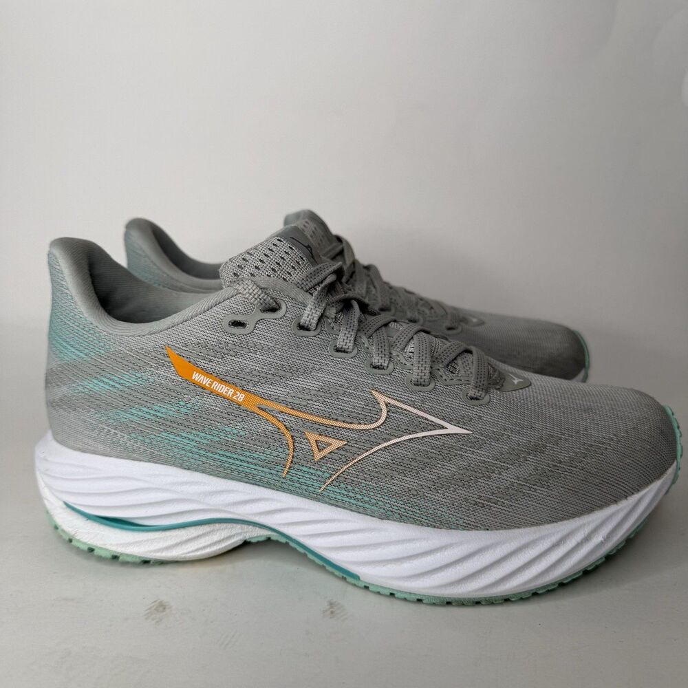 Mizuno Wave Rider 28 Shoes Womens 8 J1GD240372 Running Athletic Gray Teal - Picture 13 of 14